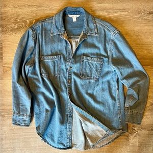 Oversized Boyfriend Pocket Jean Shirt